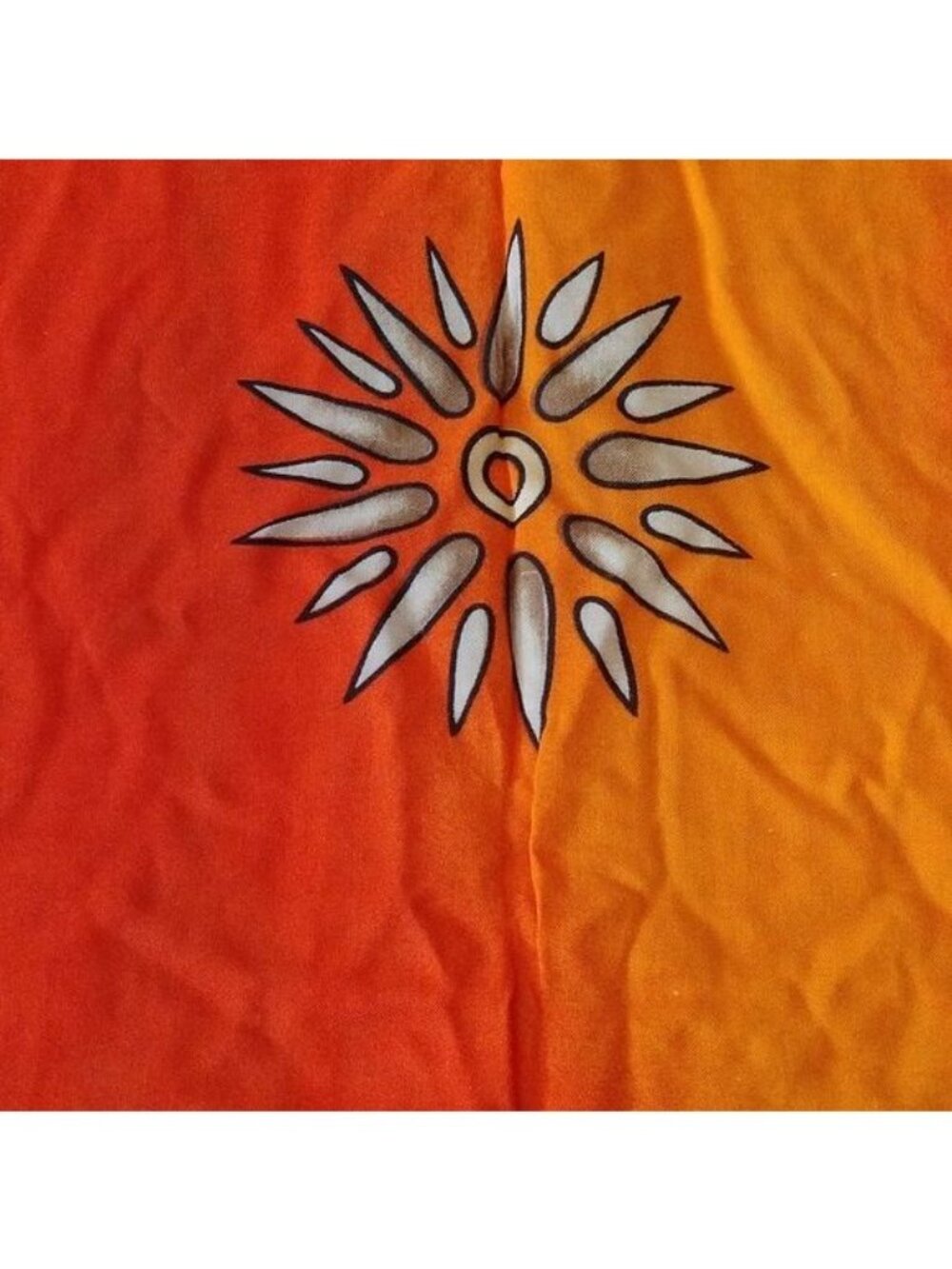 Orange Printed Scoop Neck Long Shift Dress, size Large - Picture 5 of 6